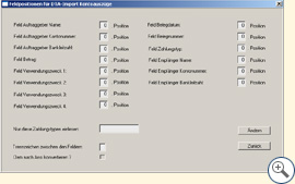 Maske DTA - Import Parameter