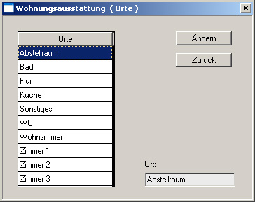 Maske Wohnungsausstattung - Orte