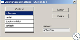 Maske Wohnungsausstattung - Zustände