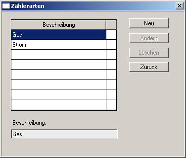 Maske Zählerarten