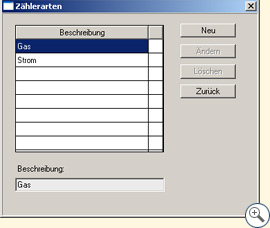 Maske Zählerarten