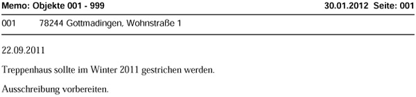 Liste Kommunikationsdaten - Objekte/Wohnungen